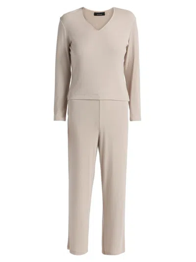 Natori Women's Rib Essentials Pajamas In Green