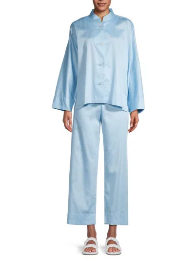 Natori Women's Satin Pajama Set In Blue