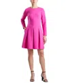 Natori Scuba Crepe Pleated Dress In Rpp