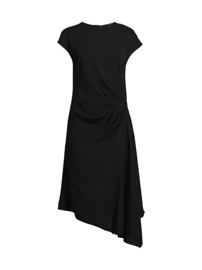 Natori Women's Stretch Crepe Side Drape Dress In Black