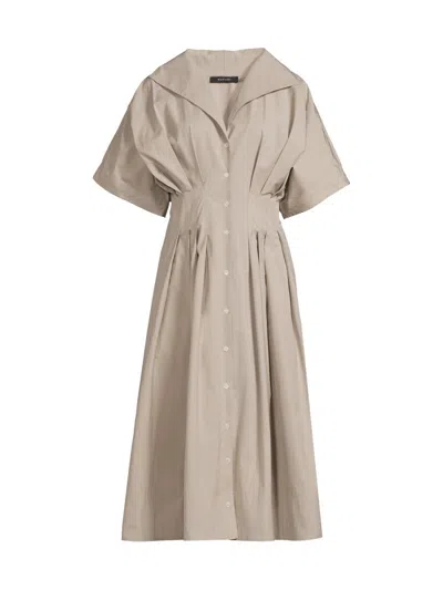 Natori Women's Tech Cotton Taffeta Pleat Release Dress In Brown