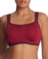Natori Yogi Convertible Sports Bra In Crushed Velvet,vino
