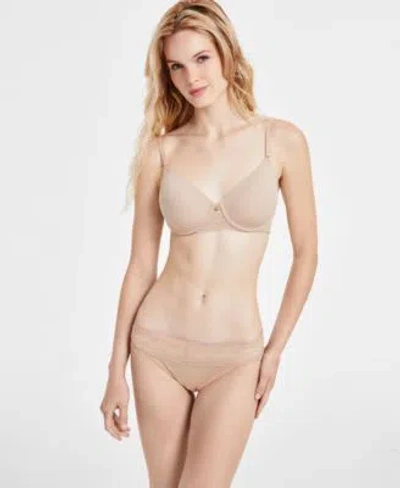 Natori Womens Bliss Perfection Contour Underwire Bra Lace Waist Bikini Underwear In Neutral