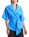 Natori Techno Poplin Wrap Top