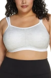 Natori Yogi Convertible Sports Bra In Feather Grey/white