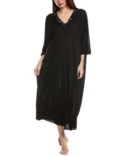 Natori Zen Floral Caftan In Black