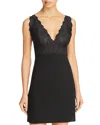 Natori Zen Floral Lace Chemise In Black
