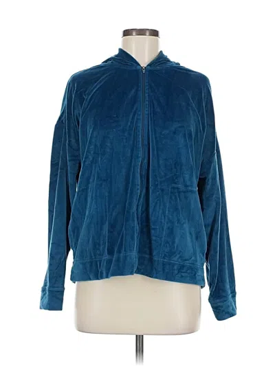 Pre-owned Natori Zip Up Hoodie In Blue