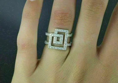 Pre-owned Natsoul Expensive Criss Cross Engagement & Wedding Ring Silver Sterling 2.11 Ct Diamond In White