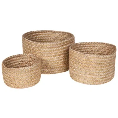 Nattiot Set Of 3 Baskets Abha In Gold