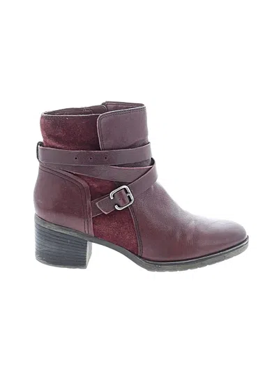Pre-owned Natura Ankle Boots In Burgundy