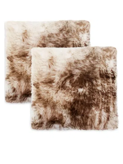 Natural 2-pack Shearling Seatpads In Brown