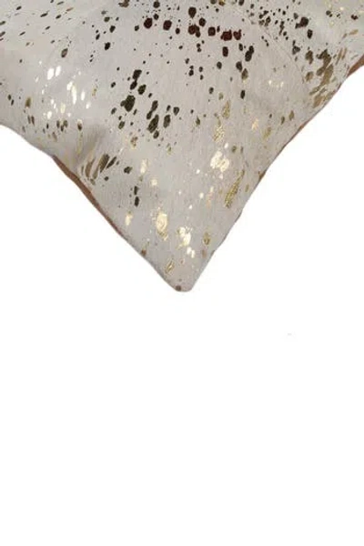 Natural 2-pack Torino Quattro Genuine Cowhide Pillow 18" X 18" In /gold