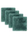 Natural 4-piece Shearling Chair Pads Set In Emerald