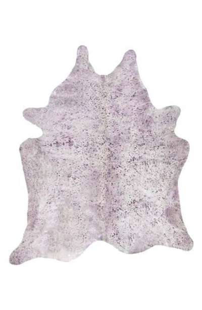 Natural Genuine Cowhide Rug In Purple