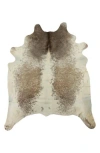 Natural Genuine Cowhide Rug In S P Taupe/white
