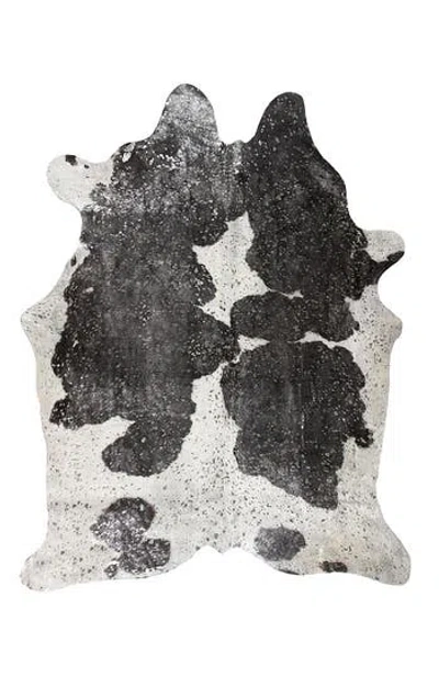 Natural Genuine Cowhide Rug In Black