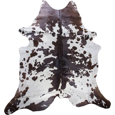 Natural Genuine Cowhide Rug In Black