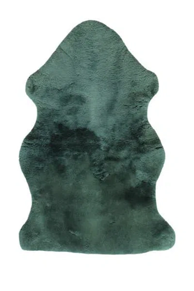 Natural Genuine Shearling Sheepskin Pelt In Green