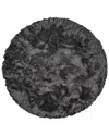 Natural Group Arlington Machine Washable Round Faux Fur Rug In Grey