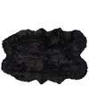 Natural Group Gordon Machine Washable Quattro Faux Fur Rug In Black