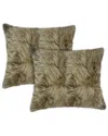Natural Group Natural Pack Of 2 New Zealand Sheepskin 18x18in Pillows