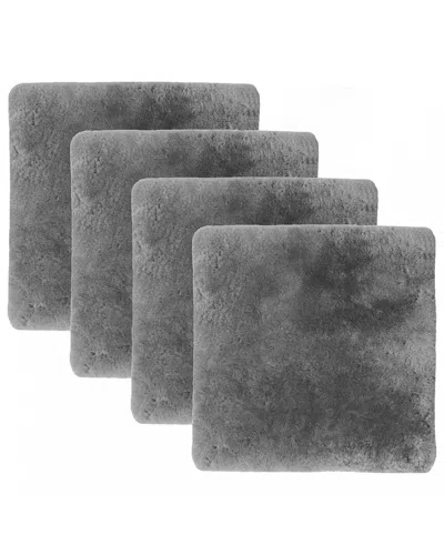 Natural Group Natural Pack Of 4 Medical Sheepskin 17x17in Chair Pads In Gray