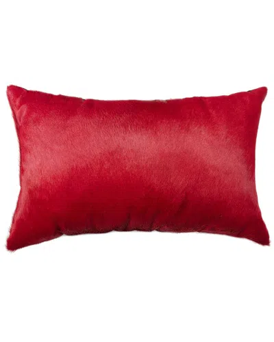 Natural Group Natural Torino Cowhide 12x20in Pillow In Red
