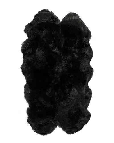 Natural Group New Zealand Quattro Sheepskin Rug In Black