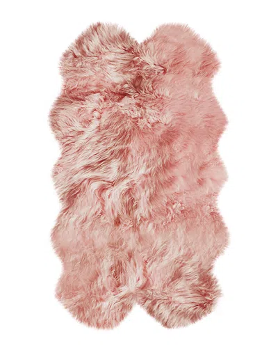 Natural Group New Zealand Quattro Sheepskin Rug In Pink
