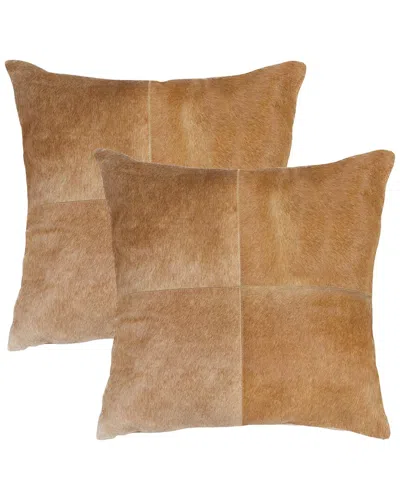 Natural Group Pack Of 2 Torino Quattro Pillow In Brown