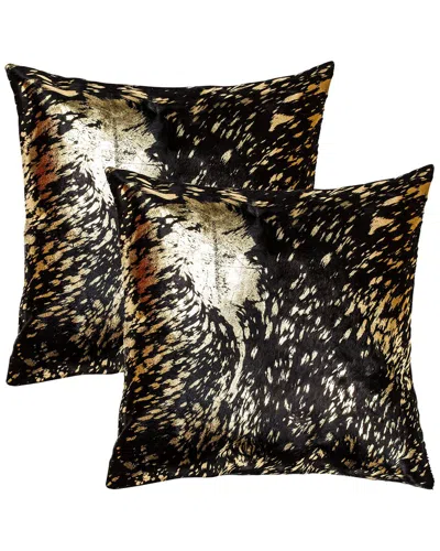 Natural Group Pack Of 2 Torino Scotland Cowhide Pillow In Brown