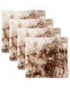 Natural Group Pack Of 4 New Zealand Sheepskin Chair Seat Pad In Brown