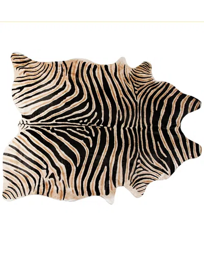 Natural Group Togo Handmade Zebra Print Cowhide Rug In Brown