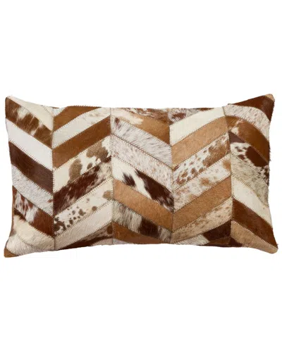 Natural Group Torino Chevron Pillow In Brown