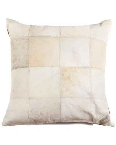 Natural Group Torino Patchwork Cowhide Pillow In Neutral