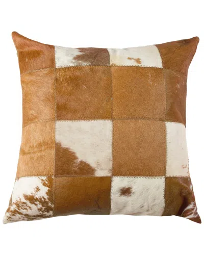 Natural Group Torino Patchwork Cowhide Pillow In Brown