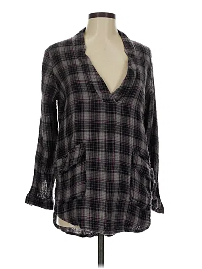 Pre-owned Natural Life 3/4 Sleeve Blouse In Burgundy