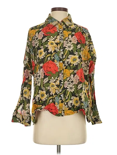 Pre-owned Natural Life 3/4 Sleeve Blouse In Green