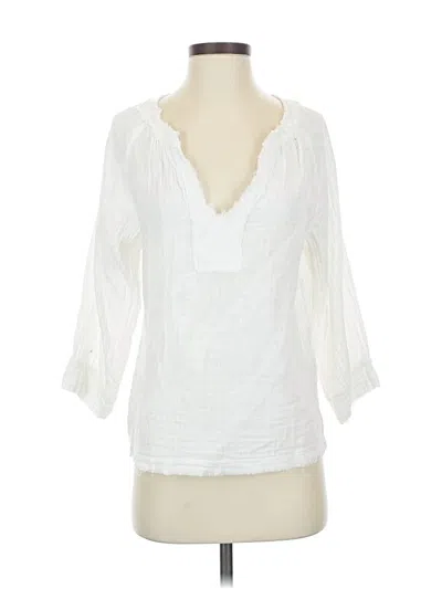 Pre-owned Natural Life 3/4 Sleeve Blouse In White