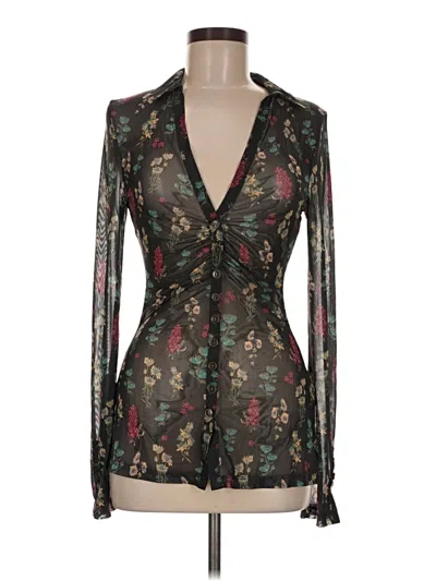 Pre-owned Natural Life Long Sleeve Blouse In Black