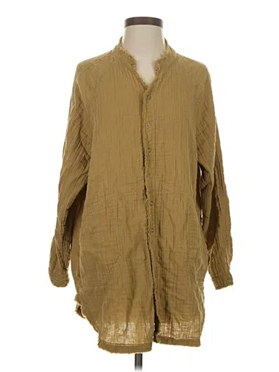 Pre-owned Natural Life Long Sleeve Blouse In Brown