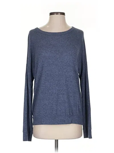 Pre-owned Natural Life Long Sleeve Top Gray Boatneck Tops