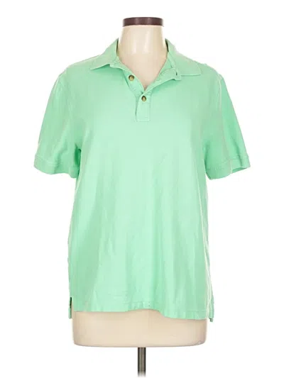 Pre-owned Natural Life Short Sleeve Button Down Shirt In Green