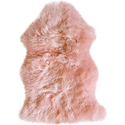 Natural New Zealand Genuine Sheepskin Rug In Pink