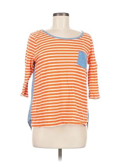 Pre-owned Natural Reflections 3/4 Sleeve T-shirt In Orange