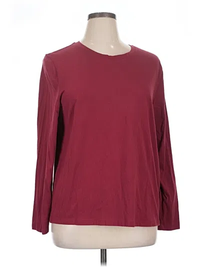 Pre-owned Natural Reflections 3/4 Sleeve T-shirt In Burgundy