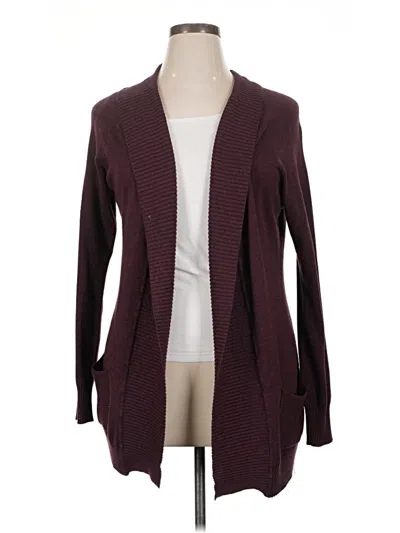 Pre-owned Natural Reflections Cardigan Sweater In Burgundy