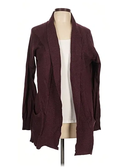 Pre-owned Natural Reflections Cardigan Sweater In Burgundy