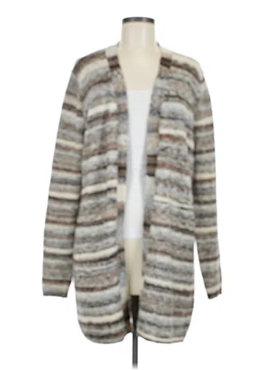 Pre-owned Natural Reflections Cardigan Sweater In Gray